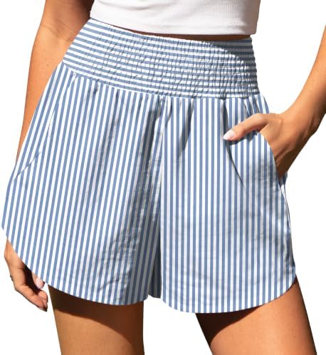 Women's Gingham Linen Shorts with Pockets