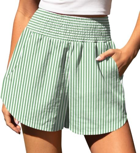Women's Gingham Linen Shorts with Pockets