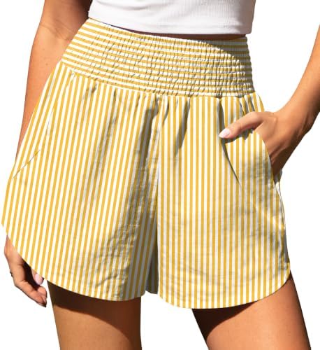 Women's Gingham Linen Shorts with Pockets