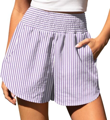 Women's Gingham Linen Shorts with Pockets