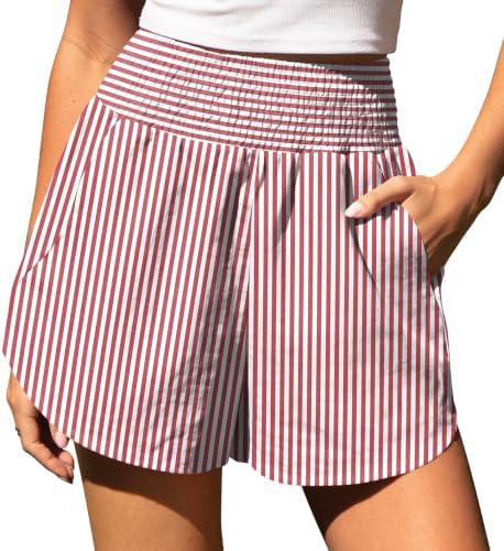 Women's Gingham Linen Shorts with Pockets