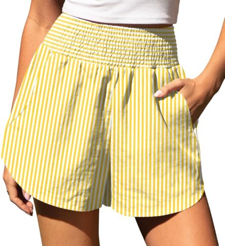 Women's Gingham Linen Shorts with Pockets