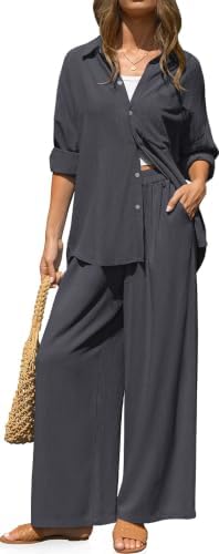 Womens Linen 2 Piece Outfits Casual Lounge Sets