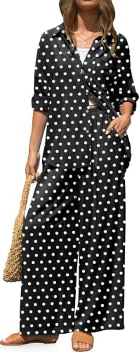 Womens Linen 2 Piece Outfits Casual Lounge Sets