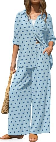 Womens Linen 2 Piece Outfits Casual Lounge Sets