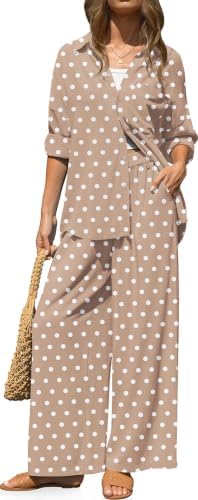 Womens Linen 2 Piece Outfits Casual Lounge Sets