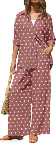 Womens Linen 2 Piece Outfits Casual Lounge Sets