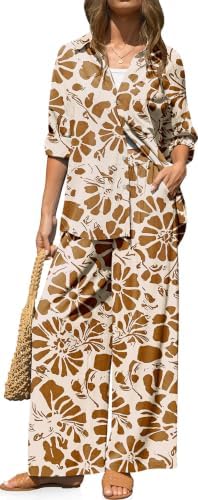 Womens Linen 2 Piece Outfits Casual Lounge Sets