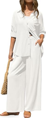 Womens Linen 2 Piece Outfits Casual Lounge Sets
