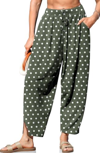 Women's Linen Harem Pants with Pockets