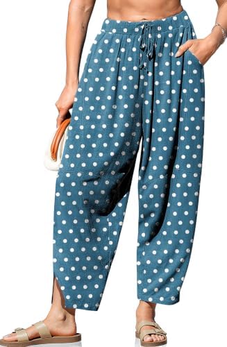 Women's Linen Harem Pants with Pockets