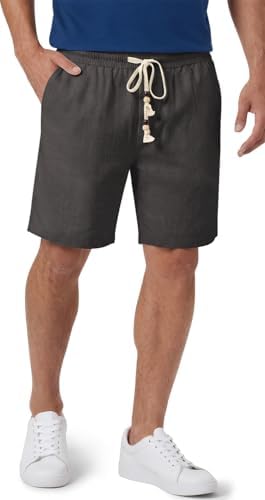 Linen Shorts for Men Casual 7 Inch inseam Summer Beach Vacation