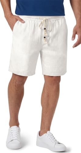 Linen Shorts for Men Casual 7 Inch Inseam Summer Beach Vacation White