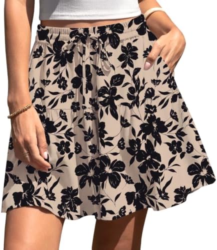 Womens Linen Skirt Pants Wide Leg Flowy Shorts Skort