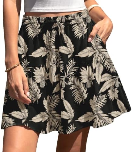 Womens Linen Skirt Pants Wide Leg Flowy Shorts Skort