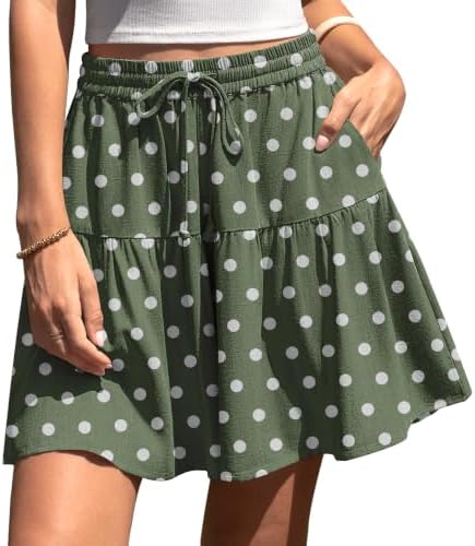 Womens Linen Skirt Pants Wide Leg Flowy Shorts Skort