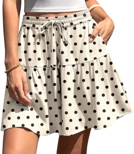 Womens Linen Skirt Pants Wide Leg Flowy Shorts Skort