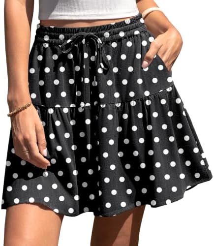 Womens Linen Skirt Pants Wide Leg Flowy Shorts Skort
