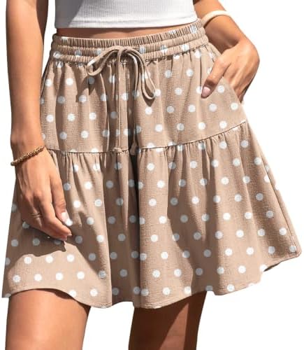 Womens Linen Skirt Pants Wide Leg Flowy Shorts Skort
