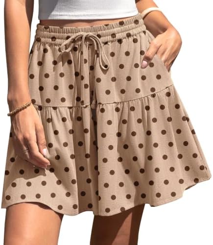 Womens Linen Skirt Pants Wide Leg Flowy Shorts Skort