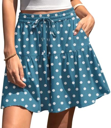 Womens Linen Skirt Pants Wide Leg Flowy Shorts Skort