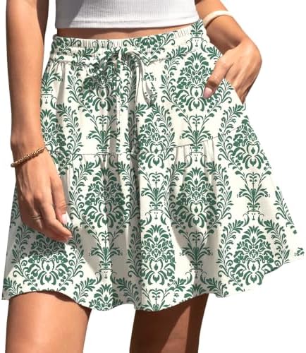 Womens Linen Skirt Pants Wide Leg Flowy Shorts Skort