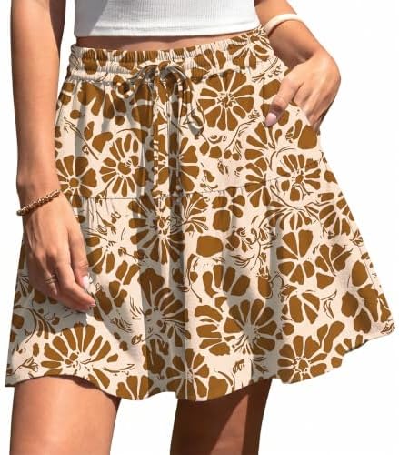 Womens Linen Skirt Pants Wide Leg Flowy Shorts Skort