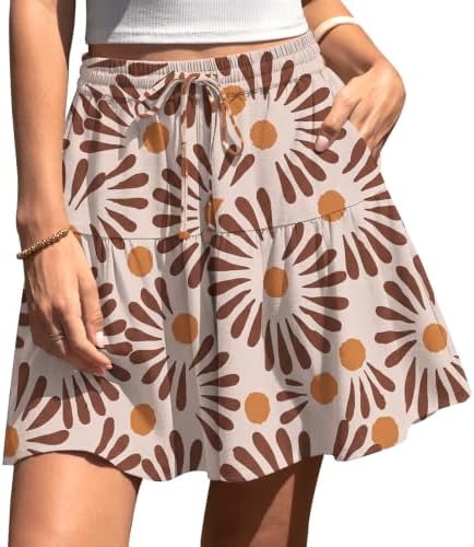 Womens Linen Skirt Pants Wide Leg Flowy Shorts Skort