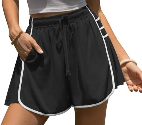 Women Linen Skort Shorts Elastic Waist Casual Summer Loose Fit Y2K