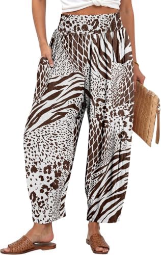 Women's Linen Wide Leg Pants Baggy High Waist Palazzo Pants