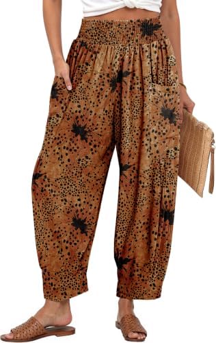 Women's Linen Wide Leg Pants Baggy High Waist Palazzo Pants