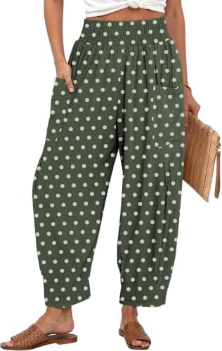 Women's Linen Wide Leg Pants Baggy High Waist Palazzo Pants