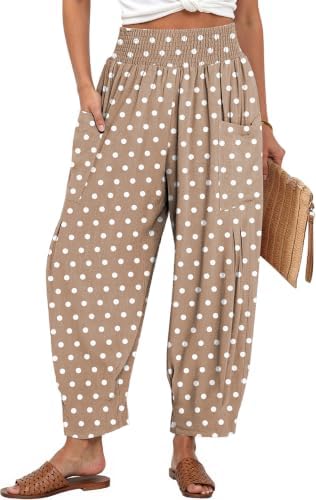 Women's Linen Wide Leg Pants Baggy High Waist Palazzo Pants
