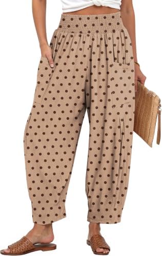 Women's Linen Wide Leg Pants Baggy High Waist Palazzo Pants