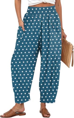 Women's Linen Wide Leg Pants Baggy High Waist Palazzo Pants