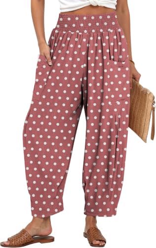 Women's Linen Wide Leg Pants Baggy High Waist Palazzo Pants