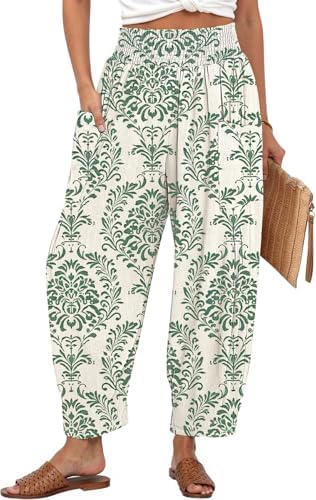 Women's Linen Wide Leg Pants Baggy High Waist Palazzo Pants