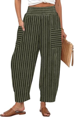 Women's Linen Wide Leg Pants Baggy High Waist Palazzo Pants