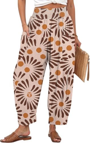 Women's Linen Wide Leg Pants Baggy High Waist Palazzo Pants