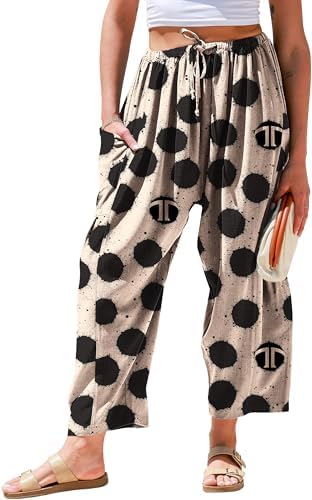Womens Linen Wide Leg Pants Casual Loose Palazzo Harem Pants