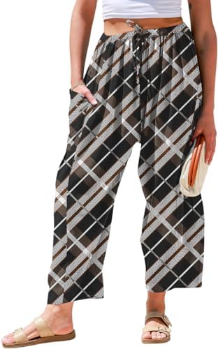Womens Linen Wide Leg Pants Casual Loose Palazzo Harem Pants