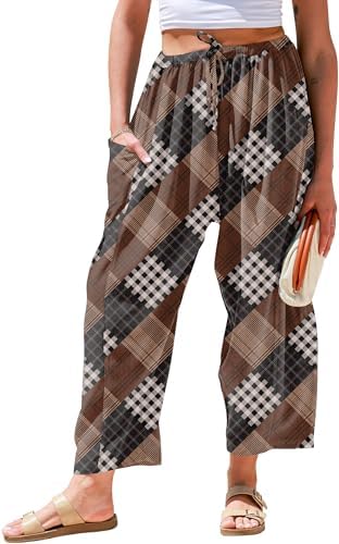 Womens Linen Wide Leg Pants Casual Loose Palazzo Harem Pants