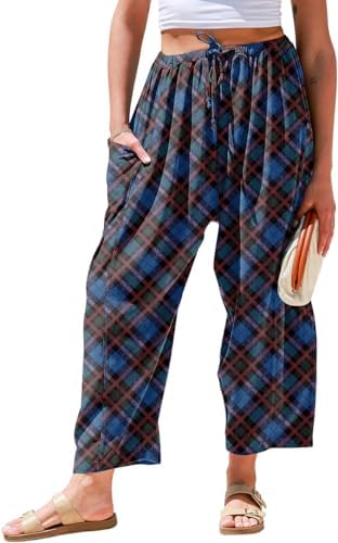 Womens Linen Wide Leg Pants Casual Loose Palazzo Harem Pants