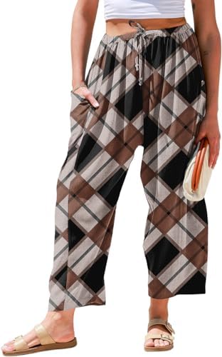 Womens Linen Wide Leg Pants Casual Loose Palazzo Harem Pants