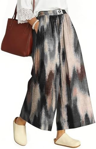 Women's Linen Wide Leg Pants High Waisted Casual Palazzo Pants