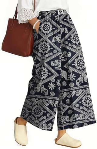 Women's Linen Wide Leg Pants High Waisted Casual Palazzo Pants