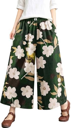 Women's Linen Wide Leg Pants High Waisted Casual Palazzo Pants