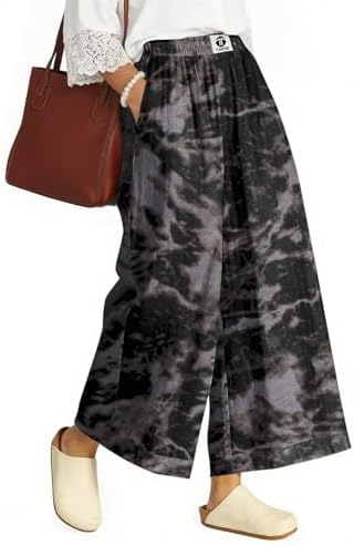 Women's Linen Wide Leg Pants High Waisted Casual Palazzo Pants