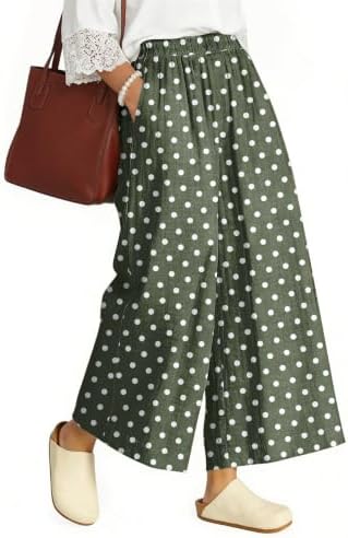 Women's Linen Wide Leg Pants High Waisted Casual Palazzo Pants