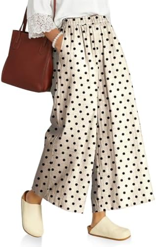 Women's Linen Wide Leg Pants High Waisted Casual Palazzo Pants